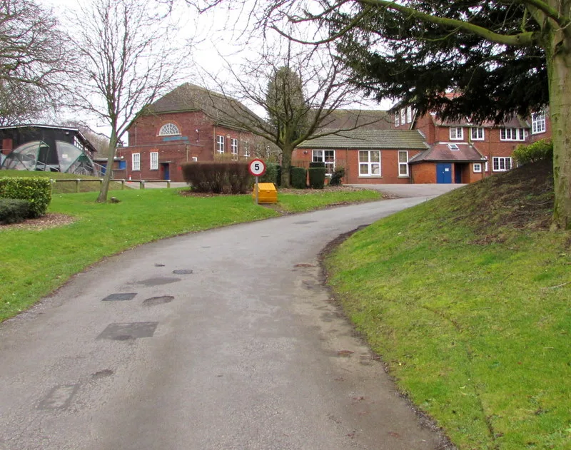 The entrance road to King Edward VI School, Lichfield, one of four district sixth forms publishing results today