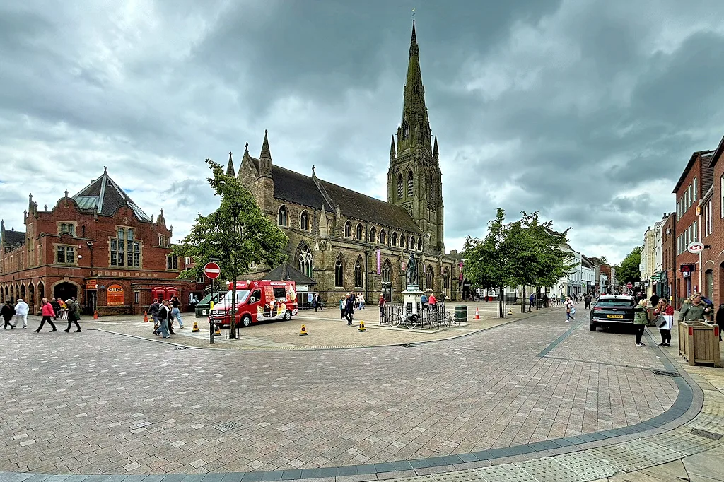 Lichfield Market Square, where the city's Christmas lights are switched on