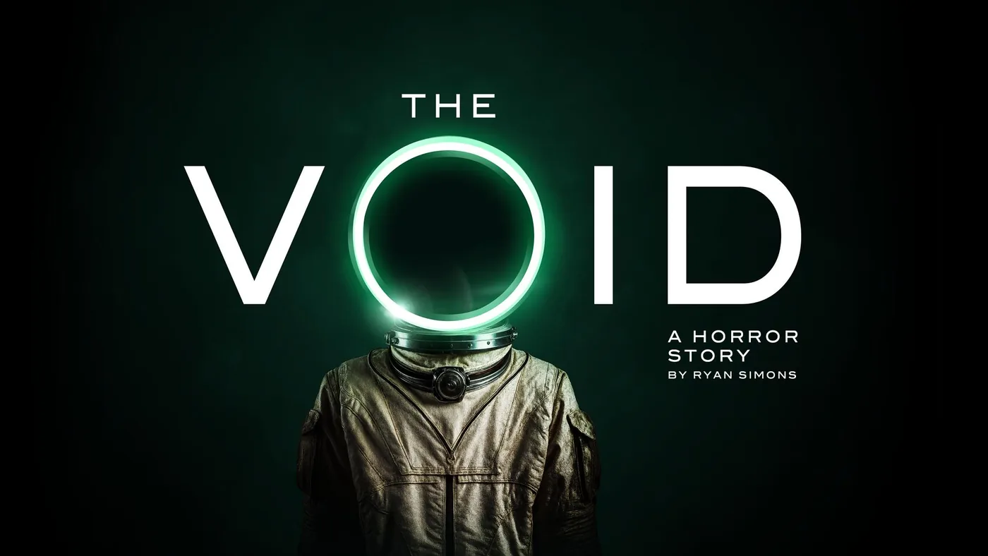 The Void artwork: a battered spacesuit with a glowing green ring where the helmet visor would be